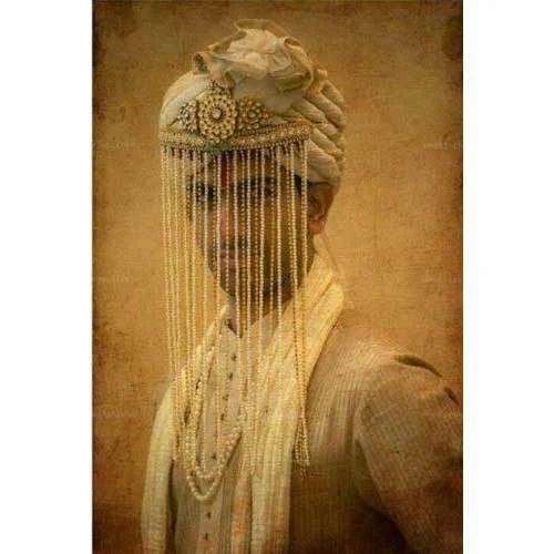 Golden Embroidered Groom Moti Sehra