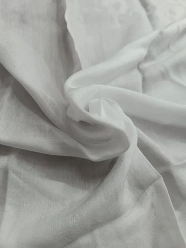 Jam Satin Cotton Fabric, Plain/Solids, White