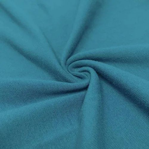 Pure Cotton Blue Single Jersey Fabric, Plain/Solids