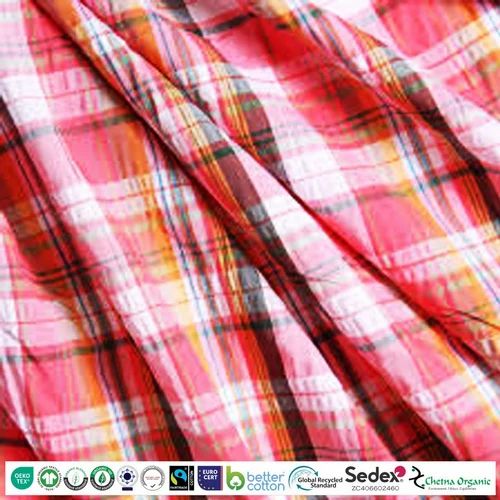 Seersucker Organic Cotton Certified Printed Fabric Wholesale Supplier and Manufacturer from India