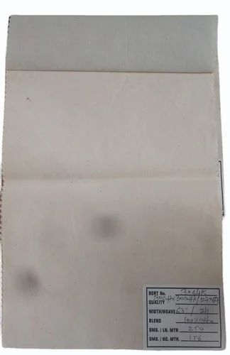 Poplin White Plain Cotton Woven Fabric, Fabric Weight (GSM): 120