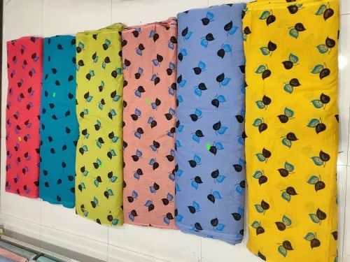 Cotton Slub Print Fabric, Multicolour