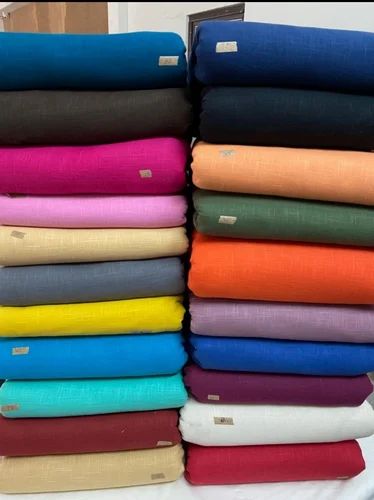 Plain Dyed Cotton Slub Fabric, GSM: 100