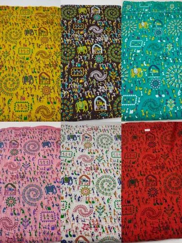Handloom Cotton Warli Print Fabric