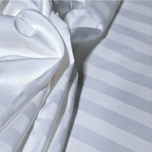 210 TC (P) Cotton Satin Stripe Fabric, GSM: 110-150 For Hotel Bedsheet, Pillow Covers.
