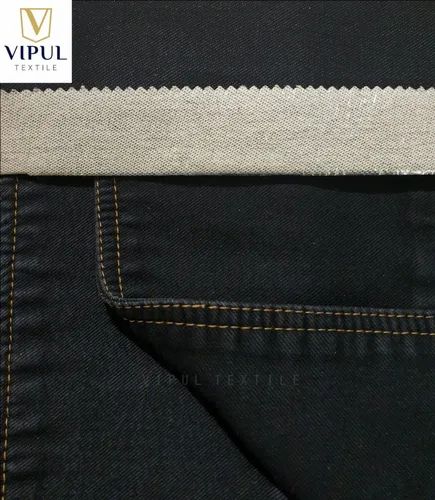 High Quality Black Plain Stretch Denim Fabric (13.5 oz)