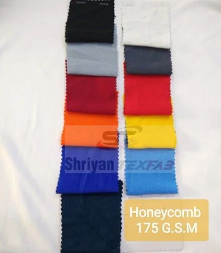 Blue Plain Honeycomb Fabric, GSM: 150-200 GSM