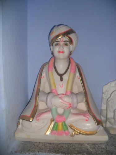 White Marble Gyaneshwar Maharaj Statue, Size: 2.5 Feet