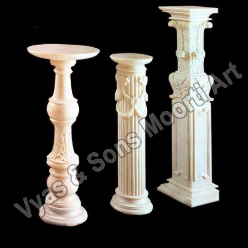 White Marble Pedestal ., Size: Min. 12 Inch To 150 Inch