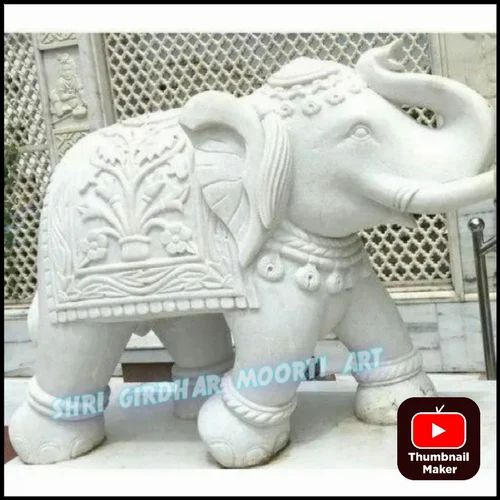 Marble Elephant Statue (1 Feet)