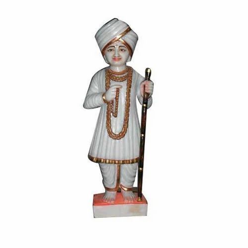 White Marble Jalaram Bapa, For Interior Decor, Size: 12 Inch To 4 Feet