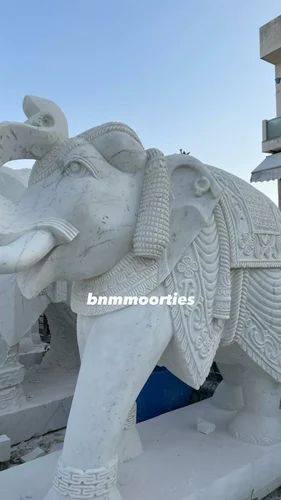 Marble Elephant Statue 6 Ft