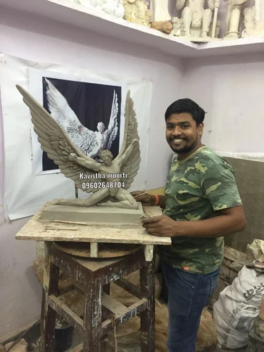 White Marble Modern Art Statue, For Decoration, indoor and outdoor