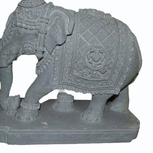 Black Marble Elephant Statue, For Interior Decor