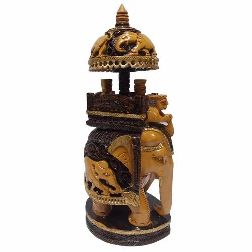 Polished Wooden Elephant Statue, For Decoration