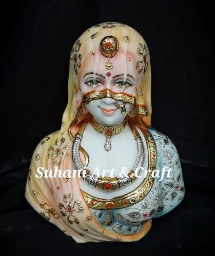 White Marble Veiled Lady Statue, Size: Custmized
