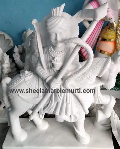 White 30inch Marble Tejaji Maharaj Statues