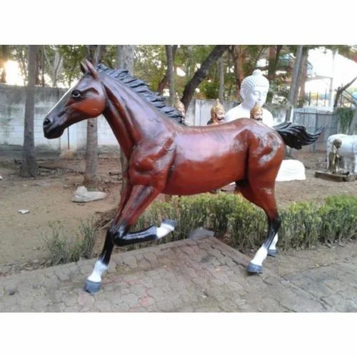 Malticolor FRP Horse Rider Statue, For Interior Decor, 5-9 Feet