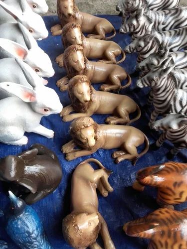 Fiber Rabbit And Sitting Lion Sculptures, For Interior Decor And Exterior Decor