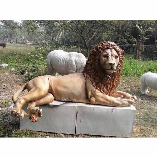 FRP Life Size Male Lion Statue