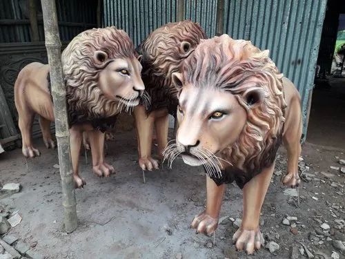 Fiberglass Life Size Lion Statue