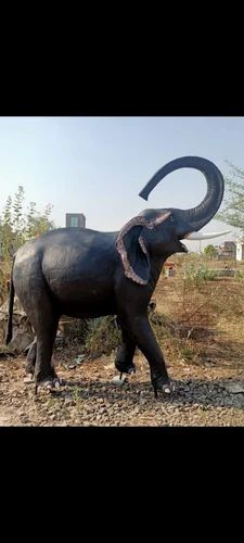 Natural Elephant Frp Statue, 5-9 Feet, For Exterior Decor