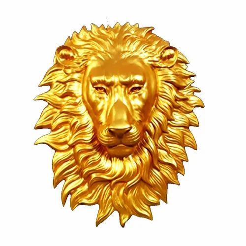 Fiber Lion Face Decorative Statue for Hotel Entrance (2 ft)