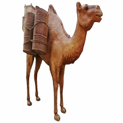 Brown Fiberglass Camel Water Park Statue (3 Feet)