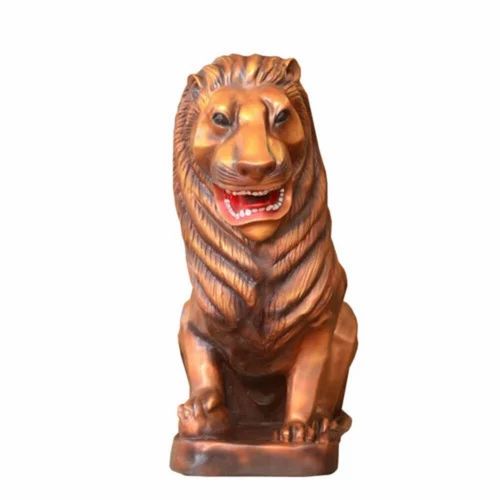 Brass Colour FRP Lion Statue for Temple