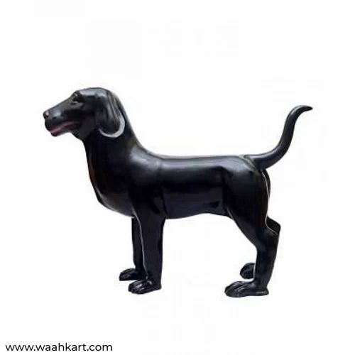 Black Fiber Dog Statue, 0-2 Feet