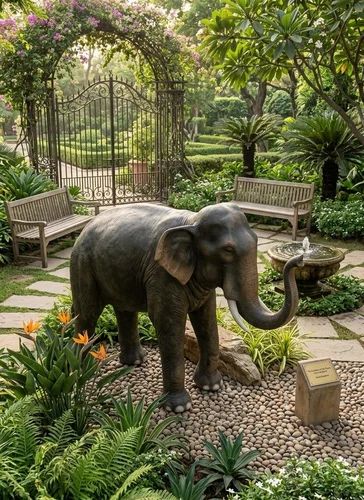 Fiber Elephant Statue
