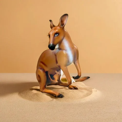 Yellow FRP Kangaroo Statue, For Decoration