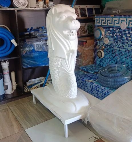 White Frp Singapore Lion, For Interior Decor, 2-5 Feet