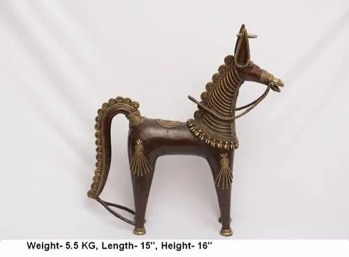 Brown Brass Horse Sculpture