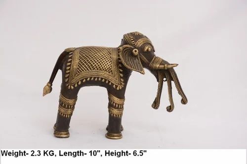 Brown Brass Three Trunk Elephant