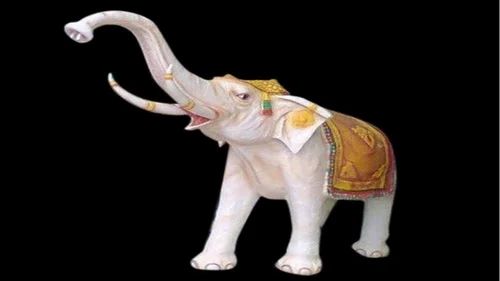 Outdoor Metallic Finish Fiber Elephant Statue for Garden, Hotel, and Event Decor