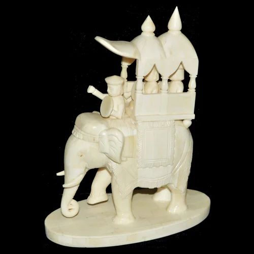 Bone Made Elephant Figure