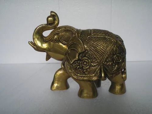Brass Elephant Vintage Antique Statue for Interior Decor