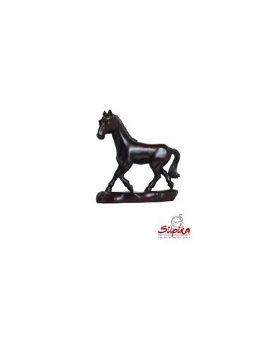 Silpika Wooden Horse Standing On Rock