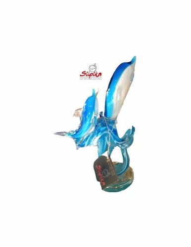Multicolor Silpika Crystal Dolphin, For Home, Size: 10 Inches