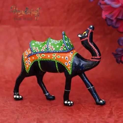 Paper Mache White Metal Craft Showpiece Camel, Packaging Type: Box