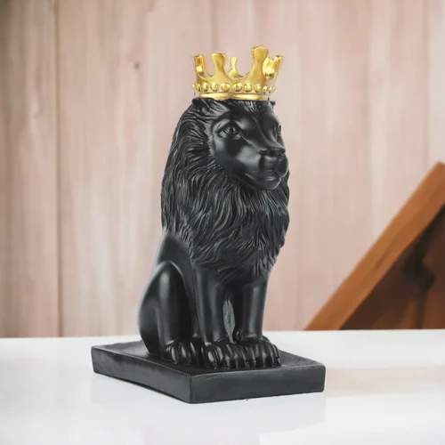 Royal Lion king with Crown Statue Animal Figurine
