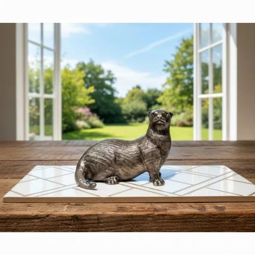 Showpiece Metal Otter Statue
