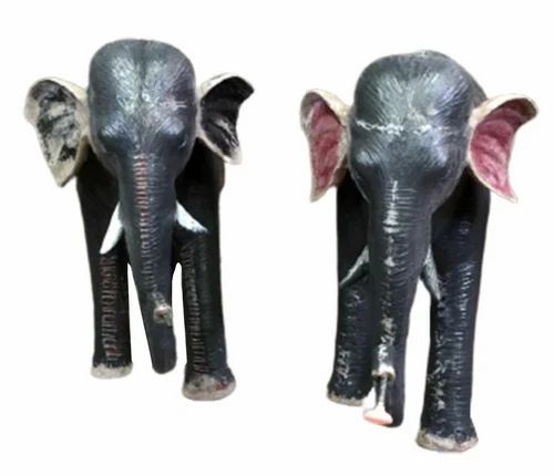 Dark Grey Fiber FRP Elephant Statue, For Exterior Decor