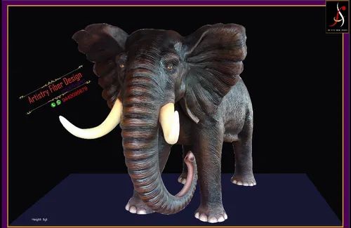 South African Fiber Elephant Statue for Decoration, Size/Dimension: 8 Feet