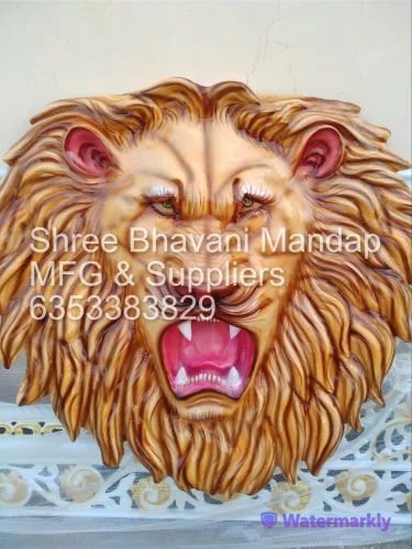 Fiber Lion Hanging Wall Piece Statue , Animal Statue