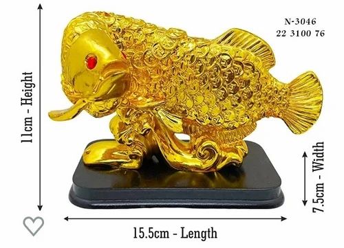 Fiber Golden Fish Statue