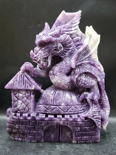 Lepidolite Dragon Carving