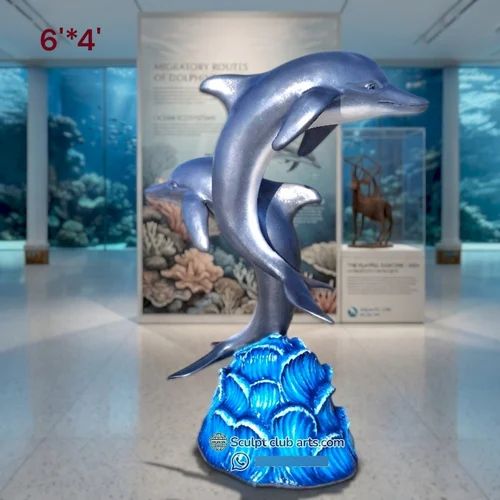 6 Feet FRP Dolphin Fountain Sculpture Statue