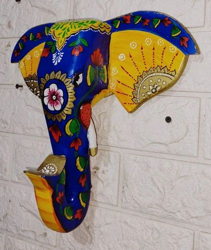 Mango Wood Wooden Elephant face, For Home Decor